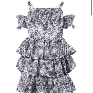 Bardot Kids Black and White Floral Dress